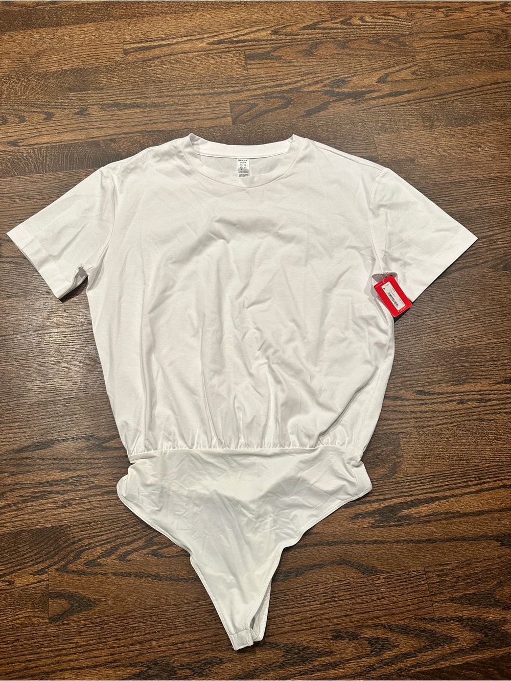 NWT SPANX White Tee Shirt Bodysuit in Classic White